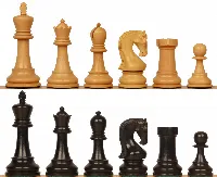 Leningrad Staunton Chess Set with Ebonized & Boxwood Pieces - 4" King
