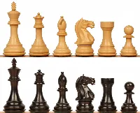 Fierce Knight Staunton Chess Set with Ebonized & Boxwood Pieces - 4" King