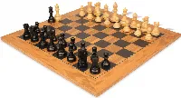Fischer-Spassky Commemorative Chess Set Ebony & Boxwood Pieces with Olive Wood & Black Board - 3.75" King