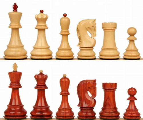 Zagreb Series Chess Set with Padauk & Boxwood Pieces - 3.25" King - Image 1