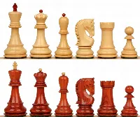 Zagreb Series Chess Set with Padauk & Boxwood Pieces - 3.25" King