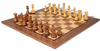 Zagreb Series Chess Set Golden Rosewood & Boxwood Pieces with Classic Walnut Board - 3.25" King