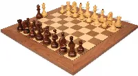 Dubrovnik Staunton Chess Set Golden Rosewood & Boxwood Pieces with Walnut & Maple Deluxe Board - 3.9" King