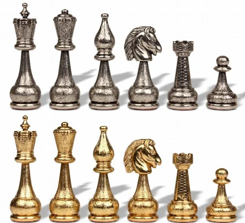 Large Arabesque Classic Staunton Metal Chess Set by Italfama - Image 1