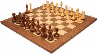 New Exclusive Staunton Chess Set Golden Rosewood & Boxwood Pieces with Walnut & Maple Deluxe Board - 4" King