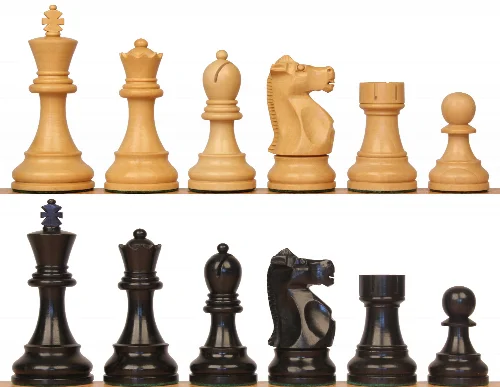Fischer-Spassky Commemorative Chess Set with Ebonized & Boxwood Pieces - 3.75" King - Image 1