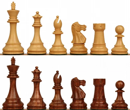 British Staunton Chess Set with Golden Rosewood & Boxwood Pieces - 4" King - Image 1