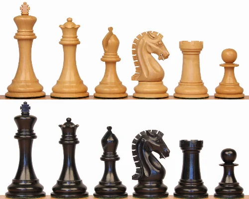 The Craftsman Series Chess Set with Ebony & Boxwood Pieces - 3.75" King - Image 1