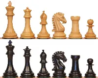 The Craftsman Series Chess Set with Ebony & Boxwood Pieces - 3.75" King