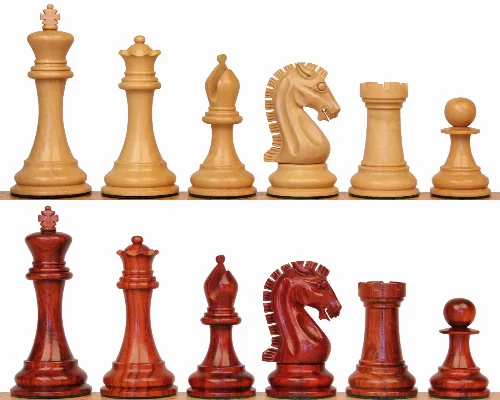 The Craftsman Series Chess Set with African Padauk & Boxwood Pieces - 3.75" King - Image 1