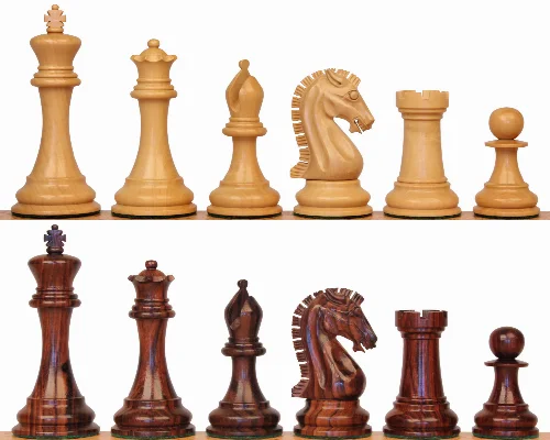 The Craftsman Series Chess Set with Rosewood & Boxwood Pieces - 3.75" King - Image 1