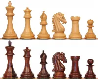 The Craftsman Series Chess Set with Rosewood & Boxwood Pieces - 3.75" King