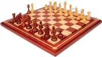 The Craftsman Series Chess Set African Padauk & Boxwood Pieces with Mission Craft Padauk & Maple Chess Board - 3.75" King