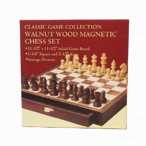 Walnut Wood Magnetic Chess Set - Image 1