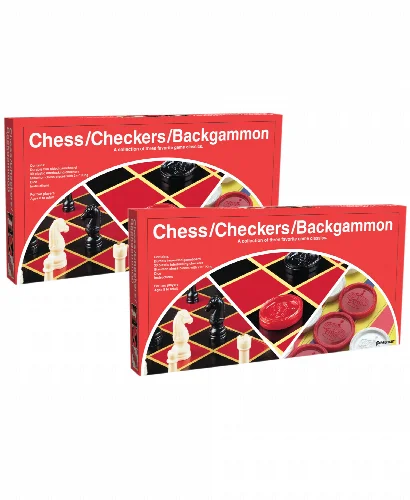 Pressman Toy Chess, Checkers, Backgammon Set - 2 Pack - Image 1