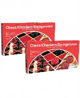 Pressman Toy Chess, Checkers, Backgammon Set - 2 Pack