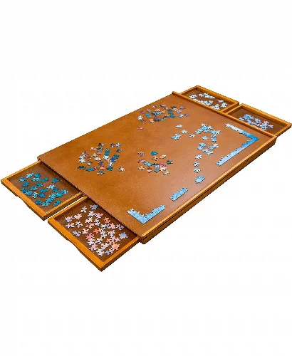 Jumbl Wooden Puzzle Board with 4 Storage Drawers 23"x31" - Image 1