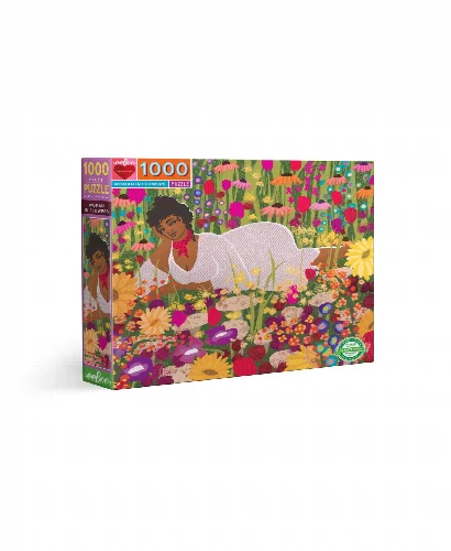 eeBoo Woman in Flowers Jigsaw Puzzle - 1000 Piece - Image 1