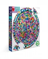 eeBoo Triangle Pattern Round Jigsaw Puzzle - 500 Piece