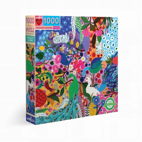 eeBoo Peacock Garden Jigsaw Puzzle - 1000 Piece - Image 1