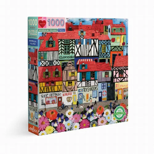 eeBoo Whimsical Village Jigsaw Puzzle - 1000 Piece - Image 1