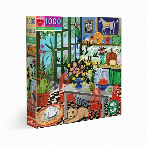 eeBoo Green Kitchen Jigsaw Puzzle - 1000 Piece - Image 1