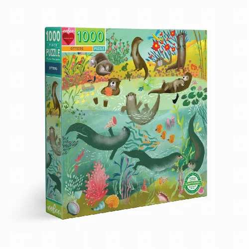 eeBoo Otters Jigsaw Puzzle - 1000 Piece - Image 1