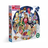 eeBoo International Women's Day Round Jigsaw Puzzle - 500 Piece