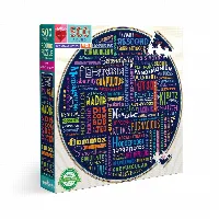 eeBoo 100 Great Words Round Jigsaw Puzzle - 500 Piece