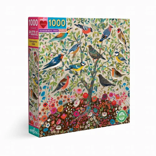 eeBoo Songbirds Tree Jigsaw Puzzle - 1000 Piece - Image 1