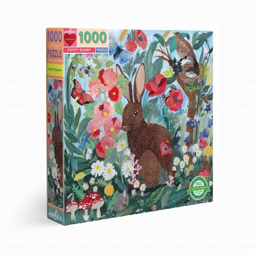 eeBoo Poppy Bunny Jigsaw Puzzle - 1000 Piece - Image 1