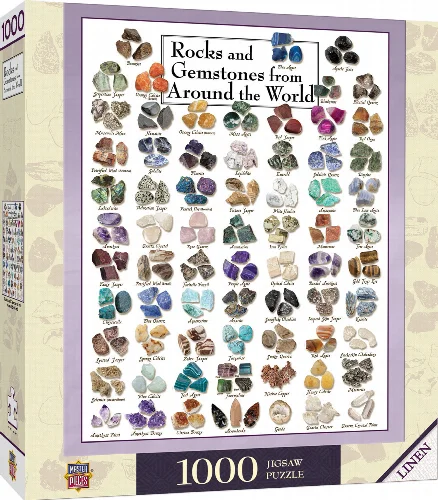 MasterPieces Poster Art Jigsaw Puzzle - Rocks & Gemstones from Around the World - 1000 Piece - Image 1