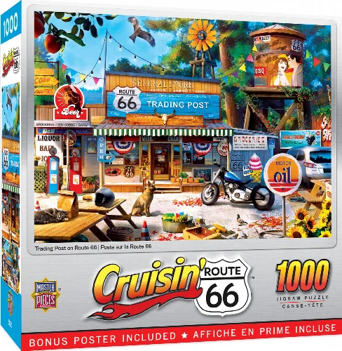 MasterPieces Cruisin' Route 66 Jigsaw Puzzle - Trading Post on Route 66 - 1000 Piece - Image 1