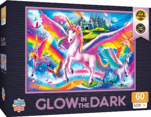 MasterPieces Glow in the Dark Jigsaw Puzzle - Fantasy in Flight Kids - 60 Piece - Image 1