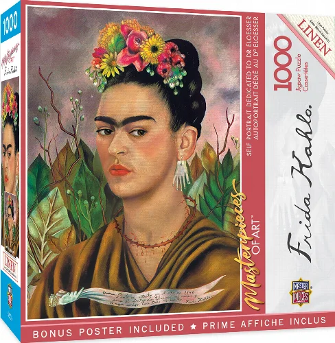 MasterPieces Art Gallery Jigsaw Puzzle - Frida Kahlo Self Portrait - 1000 Piece - Image 1