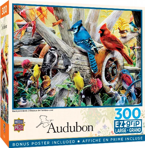 MasterPieces Audubon Jigsaw Puzzle - Backyard Birds - 300 Piece - Image 1