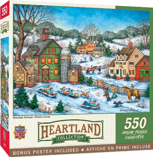 MasterPieces Heartland Jigsaw Puzzle - Snowball Ambush - 550 Piece - Image 1