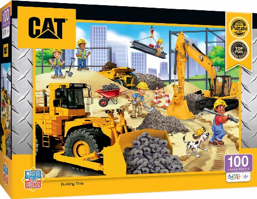 MasterPieces CAT Jigsaw Puzzle - Building Time Kids - 100 Piece - Image 1