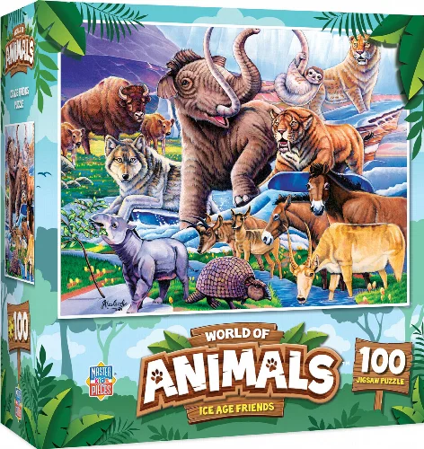 MasterPieces World of Animals Jigsaw Puzzle - Ice Age Friends - 100 Piece - Image 1
