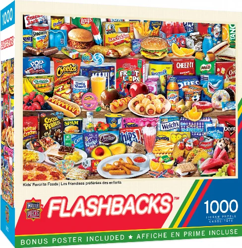 MasterPieces Flashbacks Jigsaw Puzzle - Kids Favorite Foods - 1000 Piece - Image 1