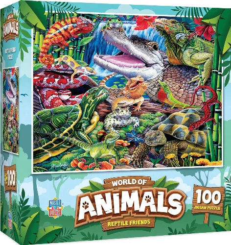 MasterPieces World of Animals Jigsaw Puzzle - Reptile Friends - 100 Piece - Image 1