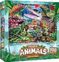 MasterPieces World of Animals Jigsaw Puzzle - Reptile Friends - 100 Piece