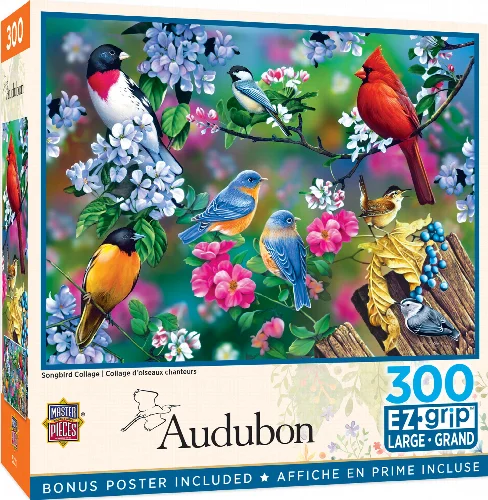 MasterPieces Audubon Jigsaw Puzzle - Songbird Collage - 300 Piece - Image 1
