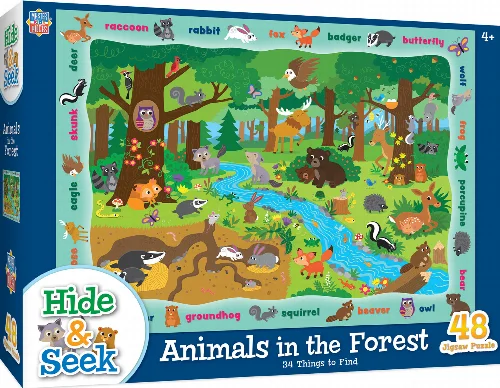 MasterPieces Hide & Seek Jigsaw Puzzle - Animals in the Forest Kids - 48 Piece - Image 1
