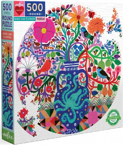 eeBoo Birds and Flowers Jigsaw Puzzle - 500 Piece - Image 1