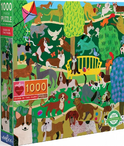eeBoo Dogs in Park Jigsaw Puzzle - 1000 Piece - Image 1