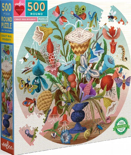 eeBoo Crazy Bug Bouquet Jigsaw Puzzle - 500 Piece - Image 1