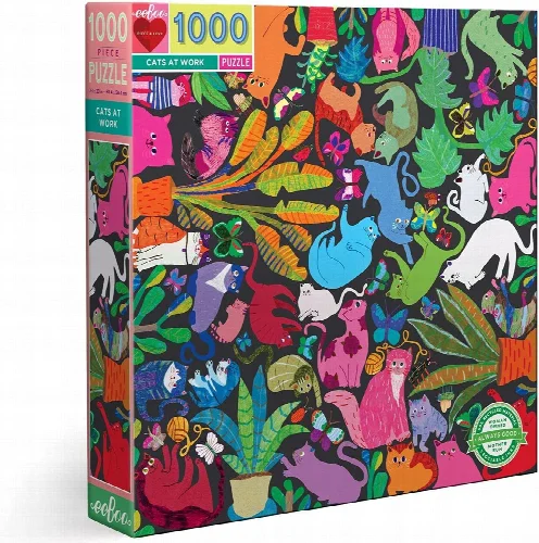 eeBoo Cats at Work Jigsaw Puzzle - 1000 Piece - Image 1