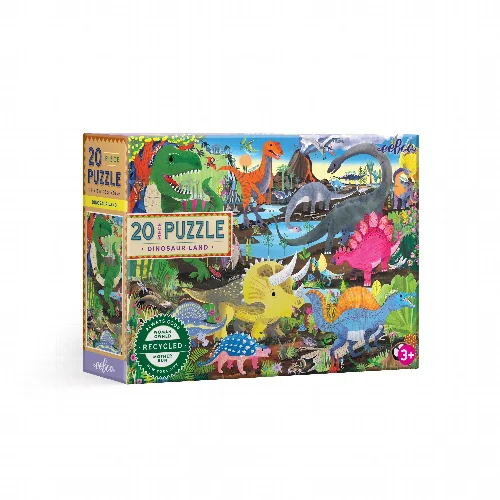 eeBoo Dinosaur Land Jigsaw Puzzle - 20 Piece - Image 1
