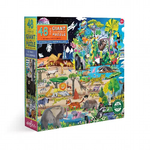 eeBoo Within the Biomes Giant Jigsaw Puzzle - 48 Piece - Image 1